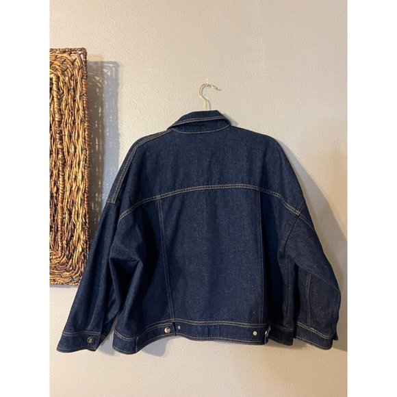 Carolina Herrera Jean Jacket Blue L Large Cotton Denim Classic Washable NEW - Picture 8 of 13